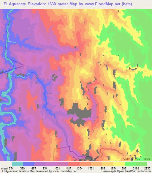 El Aguacate,Mexico Elevation Map