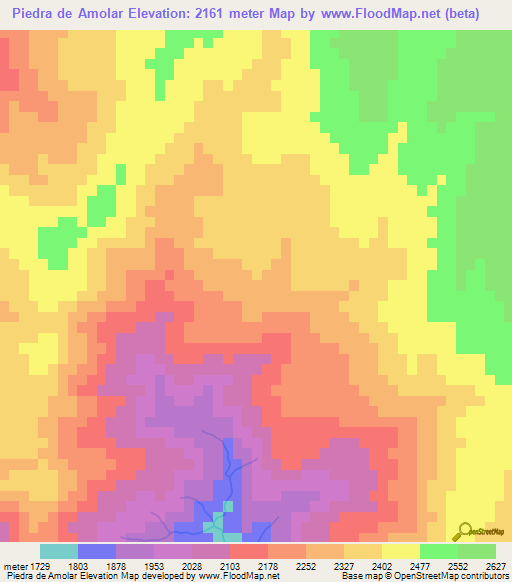 Piedra de Amolar,Mexico Elevation Map