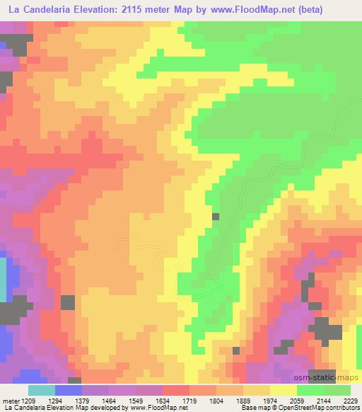 La Candelaria,Mexico Elevation Map