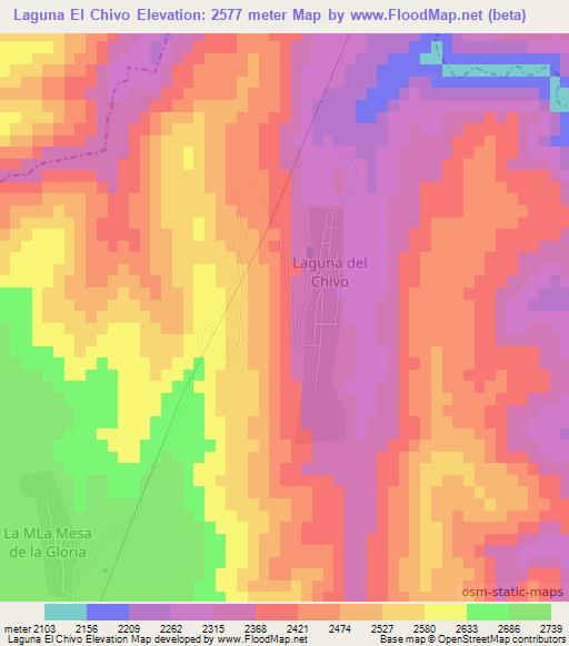 Laguna El Chivo,Mexico Elevation Map