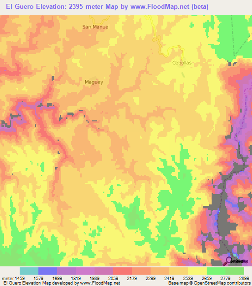 El Guero,Mexico Elevation Map