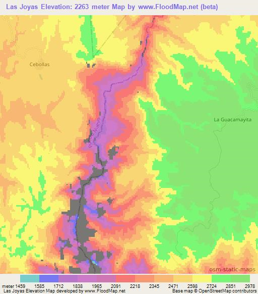 Las Joyas,Mexico Elevation Map