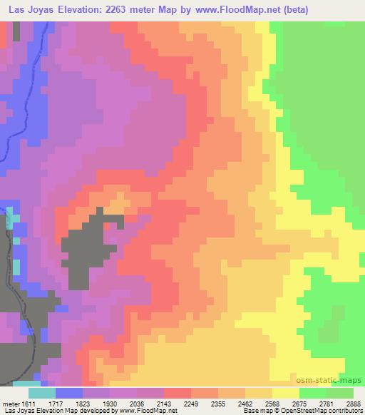 Las Joyas,Mexico Elevation Map