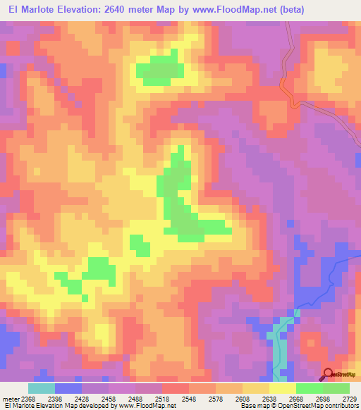 El Marlote,Mexico Elevation Map