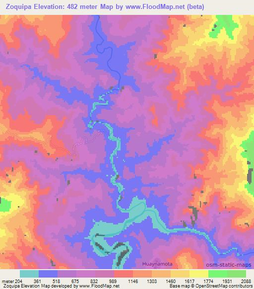 Zoquipa,Mexico Elevation Map