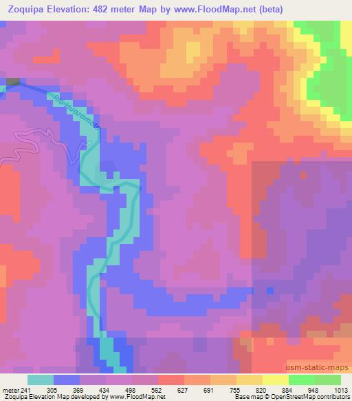 Zoquipa,Mexico Elevation Map