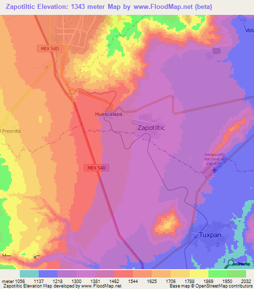 Zapotiltic,Mexico Elevation Map