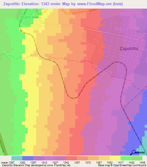 Zapotiltic,Mexico Elevation Map