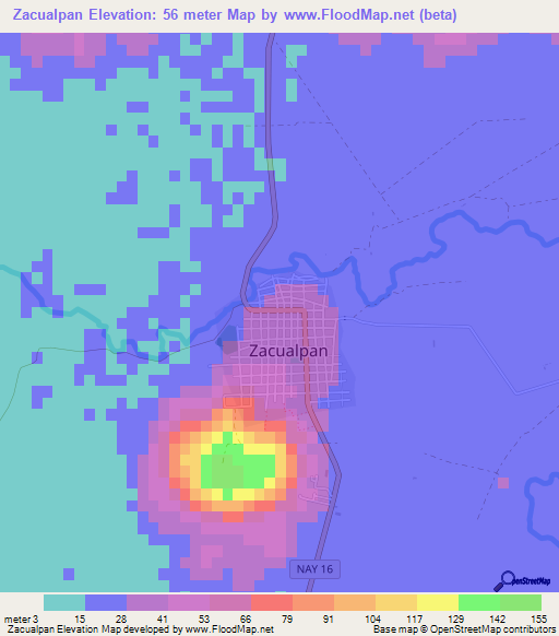 Zacualpan,Mexico Elevation Map