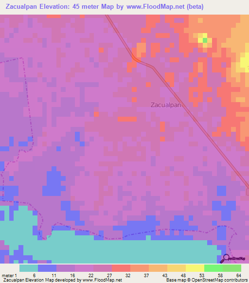 Zacualpan,Mexico Elevation Map