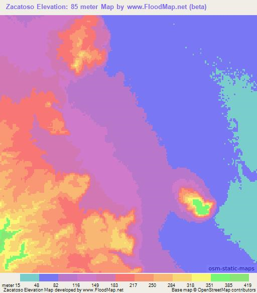 Zacatoso,Mexico Elevation Map