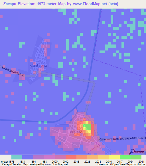 Zacapu,Mexico Elevation Map