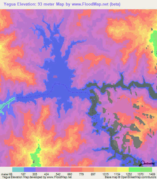 Yegua,Mexico Elevation Map