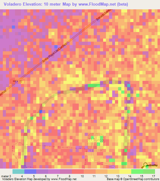 Voladero,Mexico Elevation Map