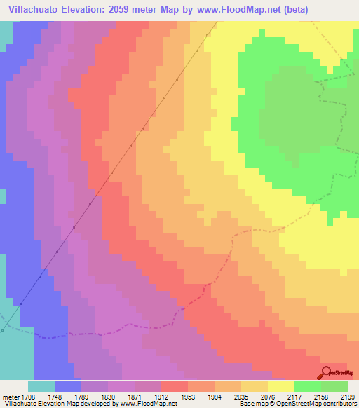 Villachuato,Mexico Elevation Map