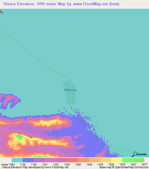 Viesca,Mexico Elevation Map