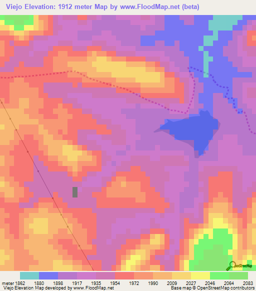 Viejo,Mexico Elevation Map