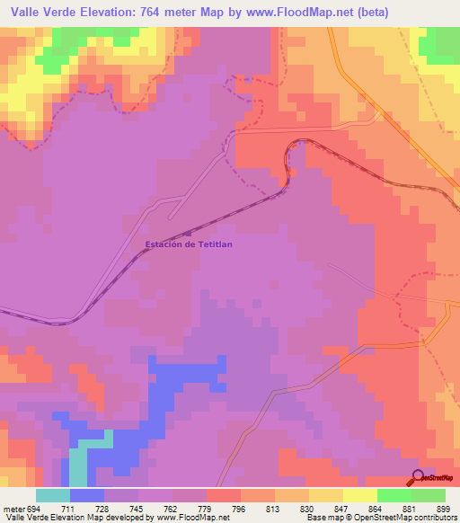 Valle Verde,Mexico Elevation Map