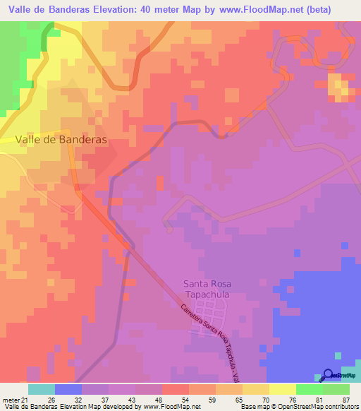 Valle de Banderas,Mexico Elevation Map