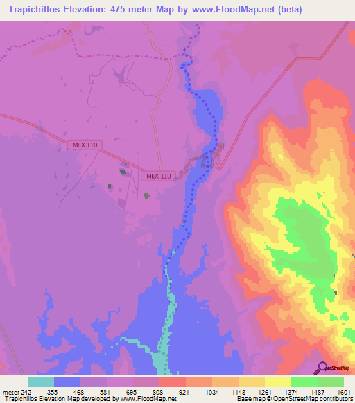 Trapichillos,Mexico Elevation Map