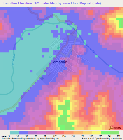 Tomatlan,Mexico Elevation Map