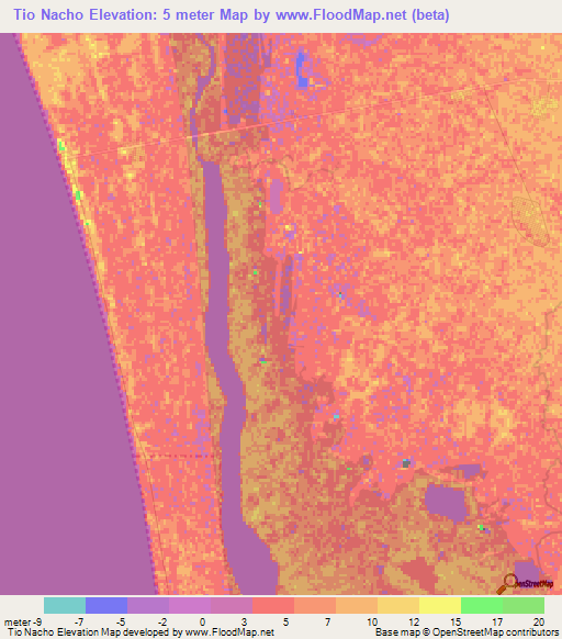 Tio Nacho,Mexico Elevation Map