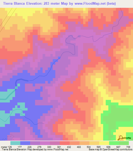 Tierra Blanca,Mexico Elevation Map