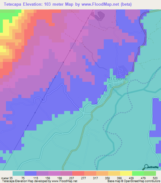 Tetecapa,Mexico Elevation Map