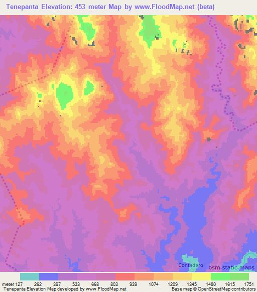 Tenepanta,Mexico Elevation Map