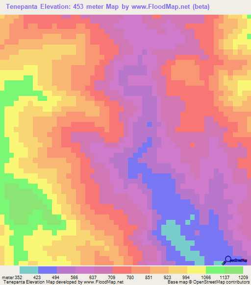 Tenepanta,Mexico Elevation Map