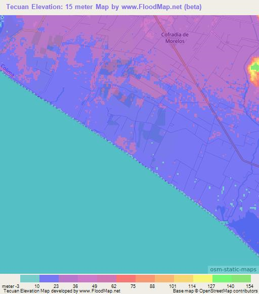 Tecuan,Mexico Elevation Map