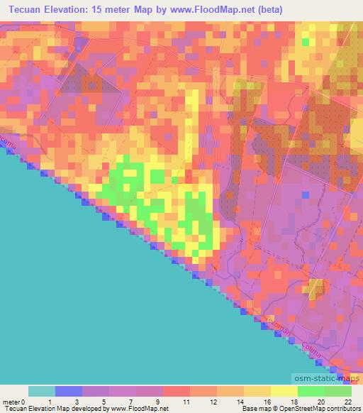 Tecuan,Mexico Elevation Map