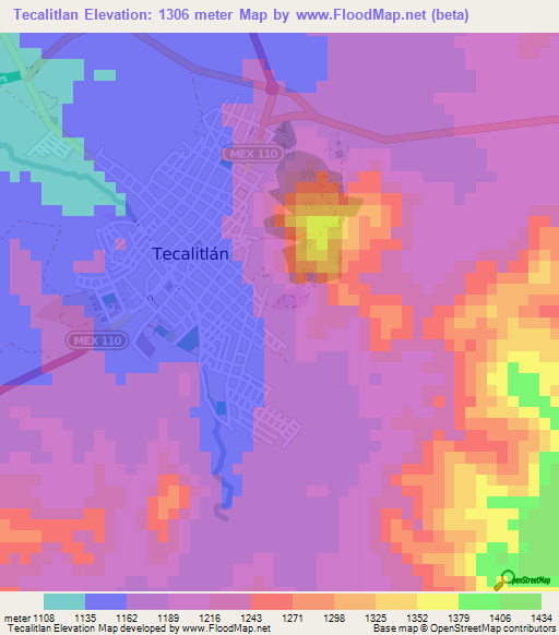 Tecalitlan,Mexico Elevation Map