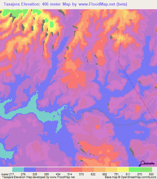 Tasajera,Mexico Elevation Map