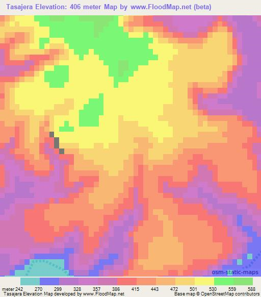 Tasajera,Mexico Elevation Map