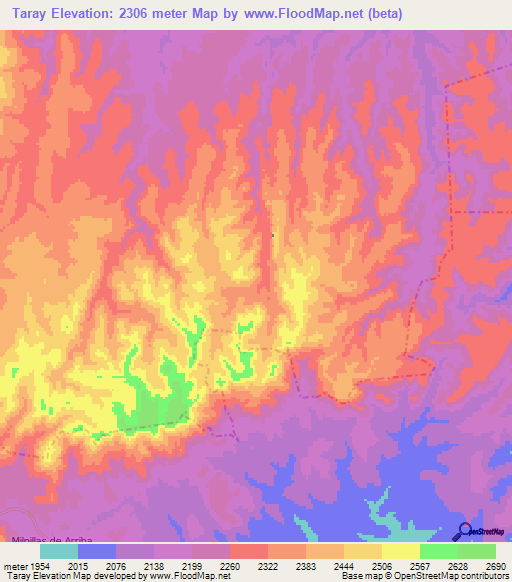 Taray,Mexico Elevation Map