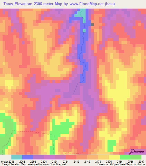 Taray,Mexico Elevation Map