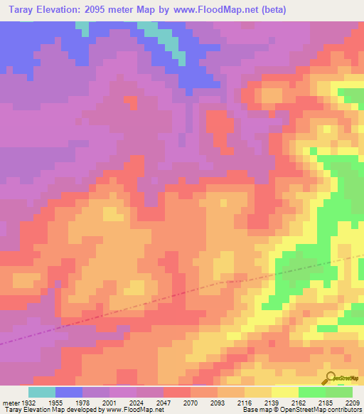 Taray,Mexico Elevation Map