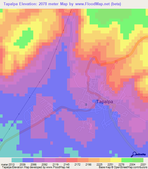 Tapalpa,Mexico Elevation Map