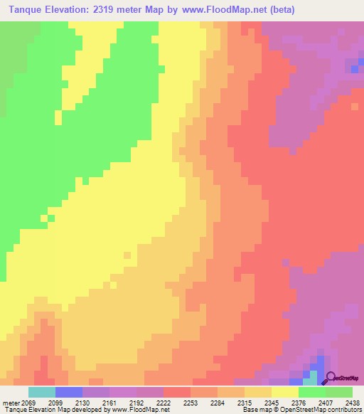 Tanque,Mexico Elevation Map