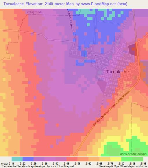 Tacualeche,Mexico Elevation Map