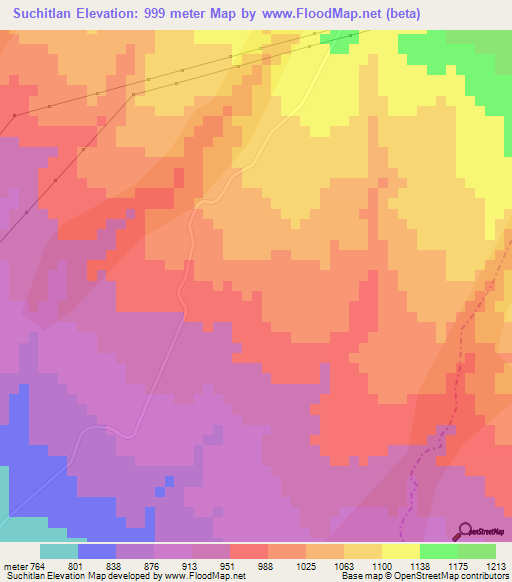 Suchitlan,Mexico Elevation Map