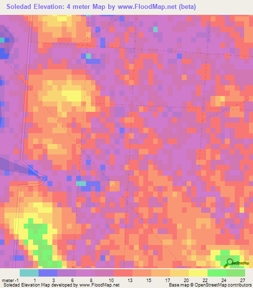 Soledad,Mexico Elevation Map