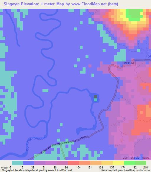 Singayta,Mexico Elevation Map