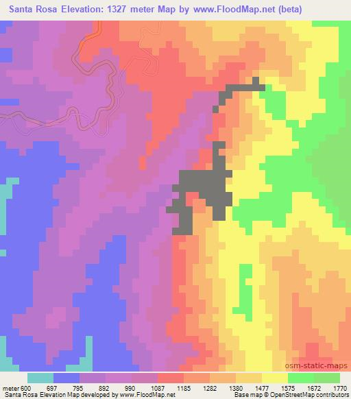 Santa Rosa,Mexico Elevation Map