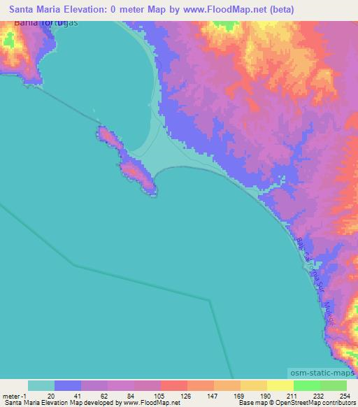 Santa Maria,Mexico Elevation Map