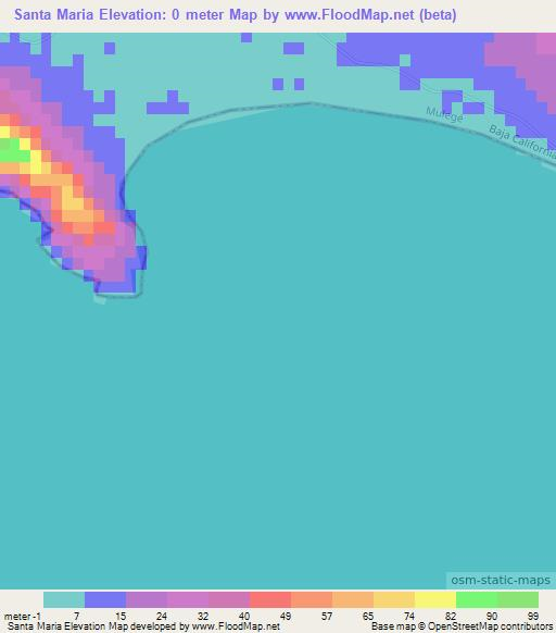 Santa Maria,Mexico Elevation Map