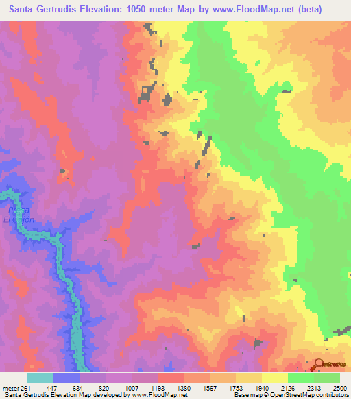 Santa Gertrudis,Mexico Elevation Map