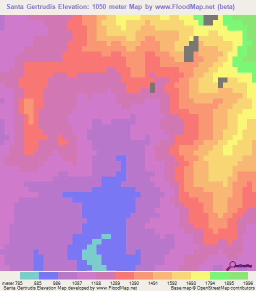 Santa Gertrudis,Mexico Elevation Map