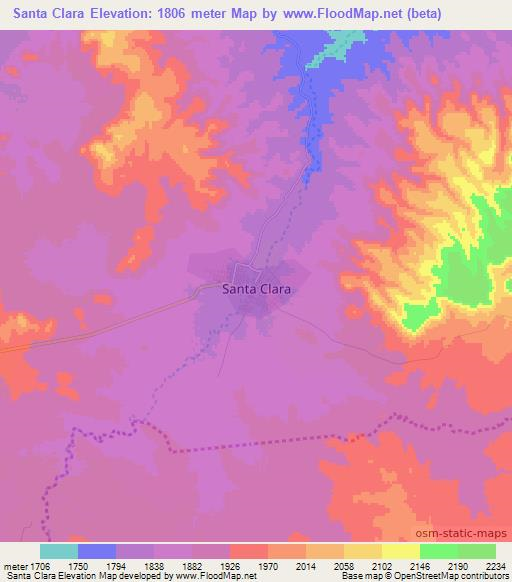 Santa Clara,Mexico Elevation Map